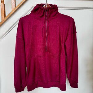 Funnel-Neck Half Zip Long Sweatshirt
